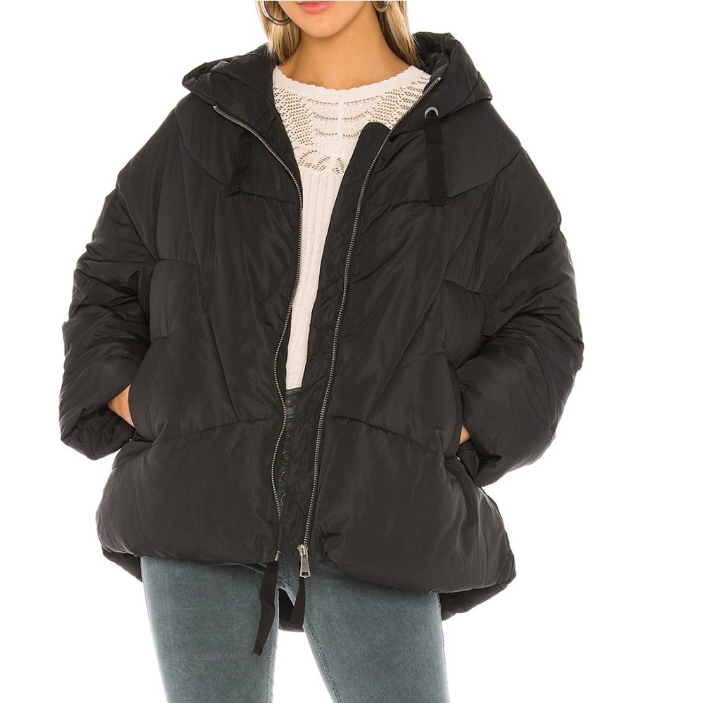 Free People Hailey Puffer Jacket Black Medium
